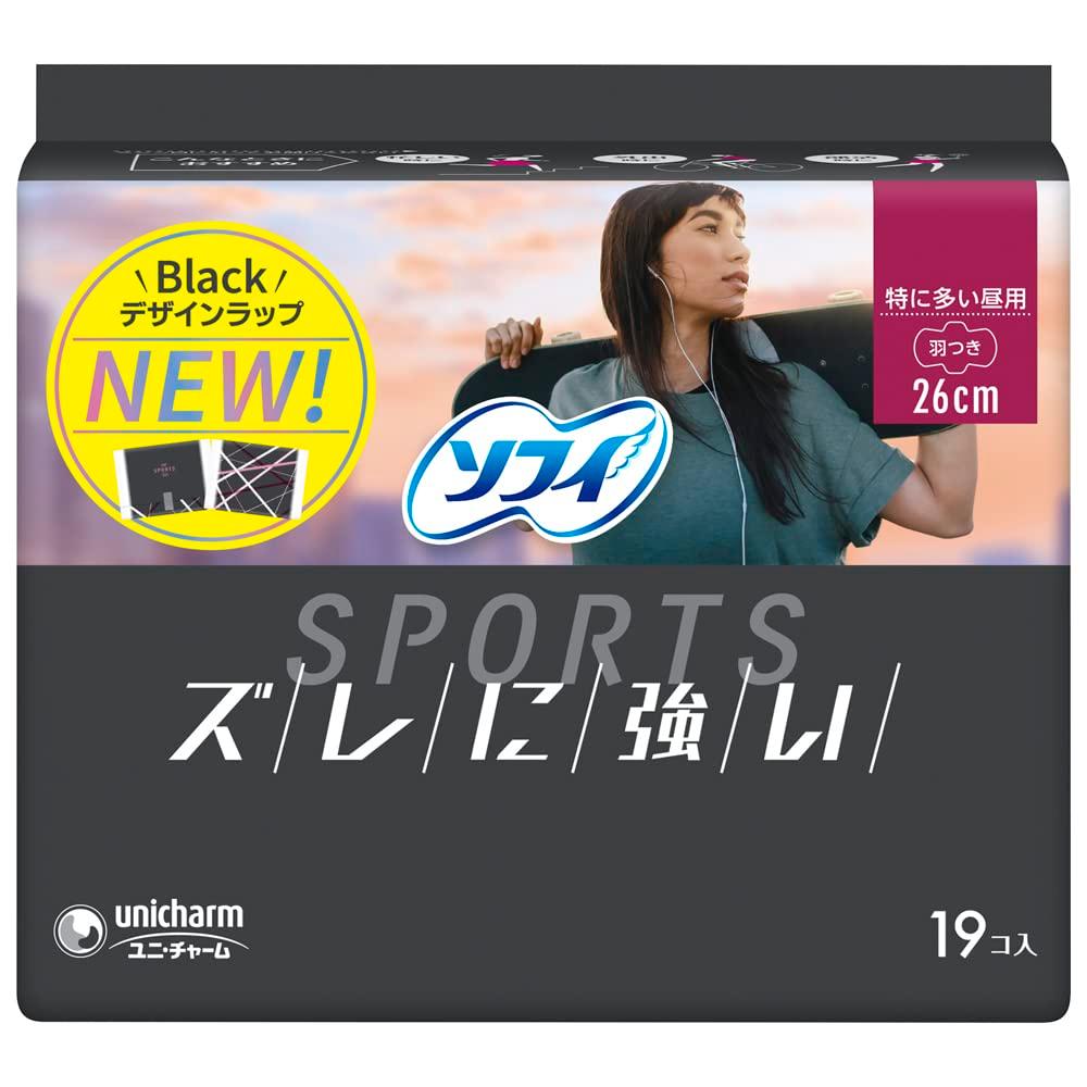 Rakuten - ユニ・チャーム ソフィ スポーツ(SPORTS)ナプキン ズレに強い 特に多い昼用 羽つき 26cm 19枚〔ナプキン〕