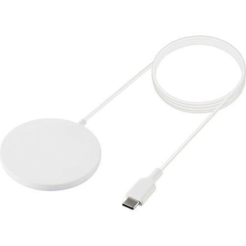ELECOM エレコム ワイヤレス充電器/マグネット内蔵/7.5W/卓上/ケーブル一体1mホワイト(W-MA02WH)