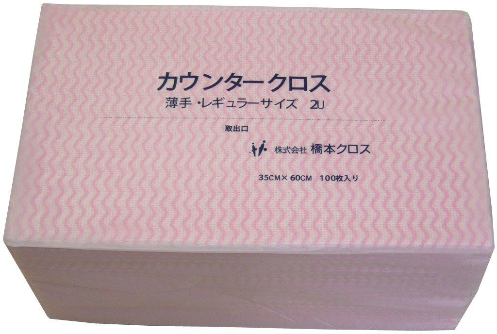 … カウンタークロス(ハーフ)薄手 ピンク (50枚×24袋) 1UP 1箱(1200枚入)