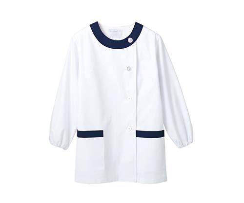 住商モンブラン 女性用調理衣長袖1−091　白／紺　L【SMV1705】