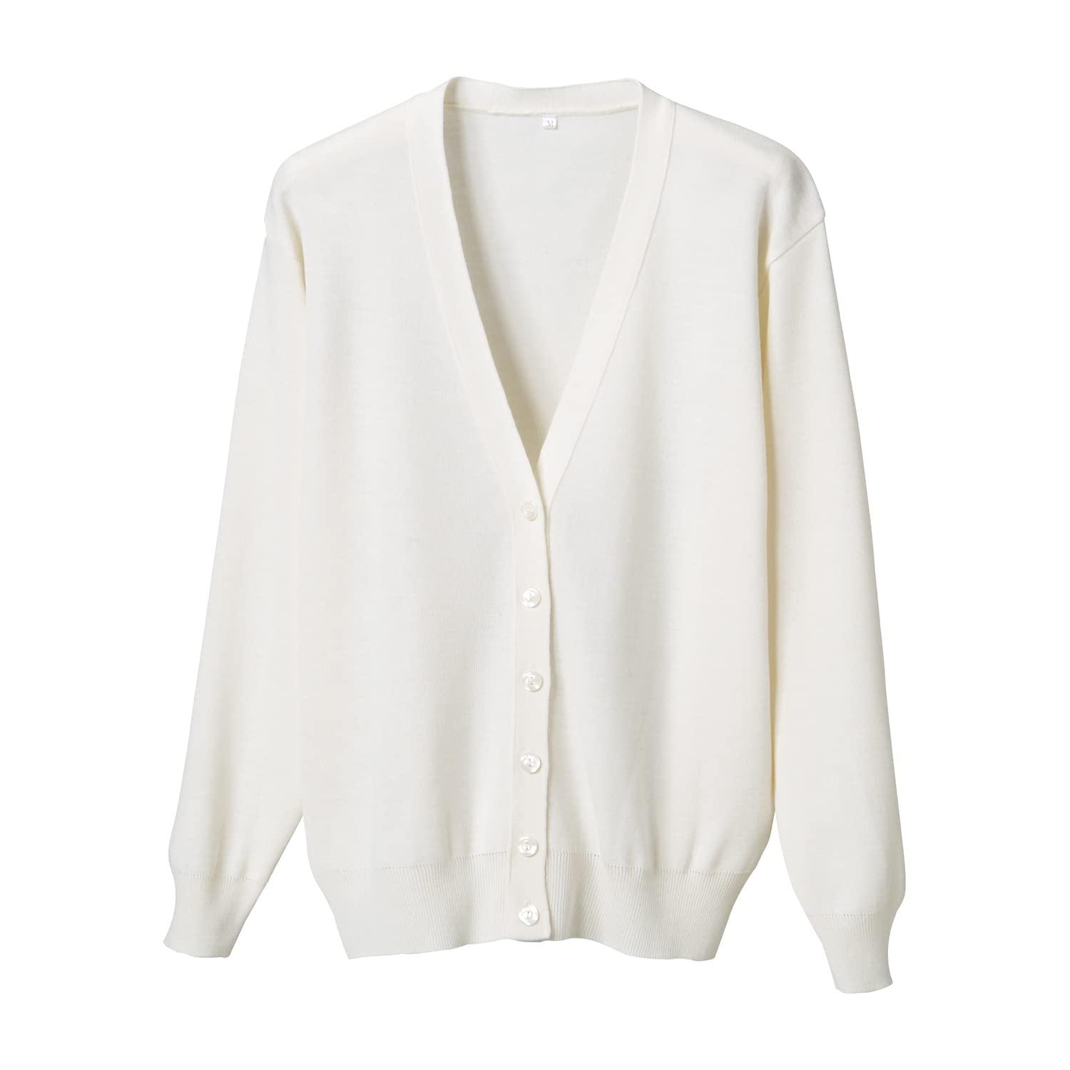 ディーフェイズ 抗ピル長袖カーディガン ホワイト 4L D1001 1枚(4.0)