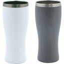 小倉陶器 ビアタンブラー 420ml ペアセット IE NOMI BEER ステンレスタンブラー OG30352 ホワイト・シルバー