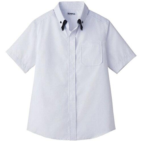 サーヴォ(Servo) レイヤードBD衿半袖シャツ　4LET−1313　WT×BK【SSY3713】