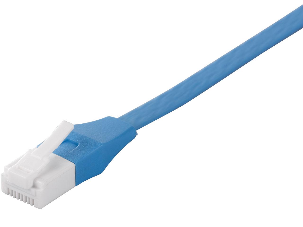 Rakuten - BUFFALO バッファロー Cat6A ツメの折れないLANケーブル フラット ストレート 15m ブルー(BSLS6AFU150BL)