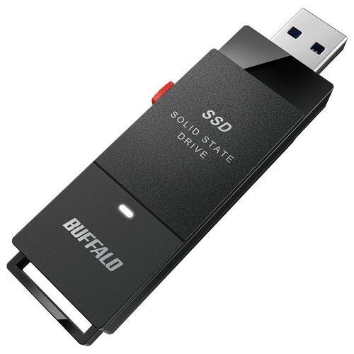 BUFFALO バッファロー PC対応 USB3.2(Gen2)TV録画 スティック型 TypeC付属(SSD-SCT1.0U3-BA)