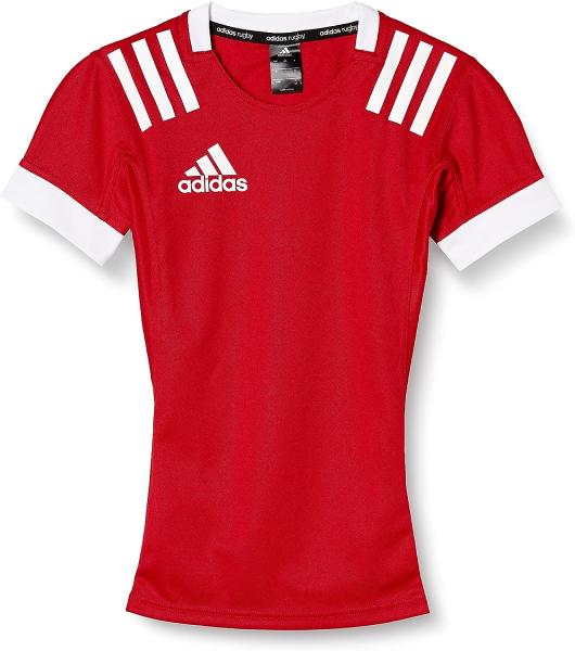 ADIDAS アディダス 13_ラグビー3STシャツ (FXU53) [色 : スカーレット/ホワイト] [サイズ : J/M]