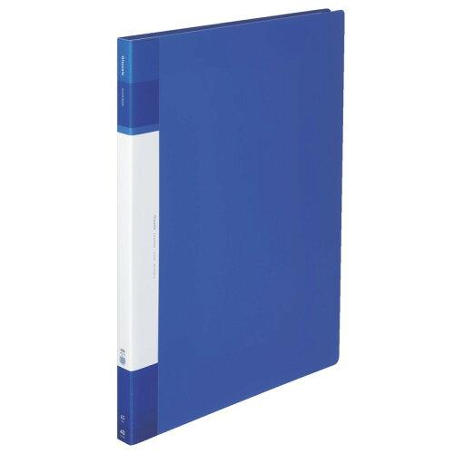 KOKUYO コクヨ クリヤーブック＜Glassele＞ 固定式背ポケットA3縦40枚ブルー