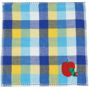 林(Hayashi) タオルハンカチ ブルー 約25×25cm 片面ガーゼ はらぺこあおむし ガーゼチェック PL409000