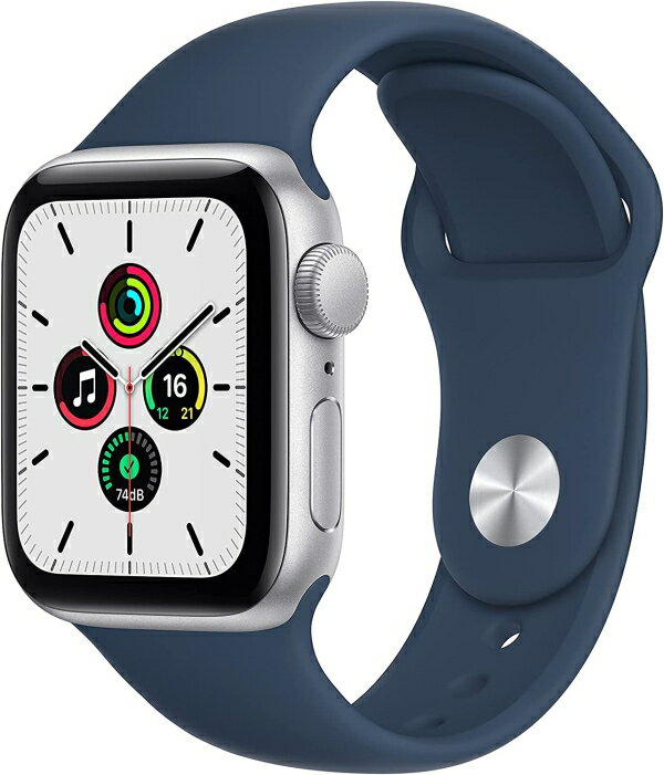 APPLE アップル Apple Watch SE(GPSモデル)- 40mmシルバーアルミニウムケースとアビスブルースポーツバンド - レギュラー
