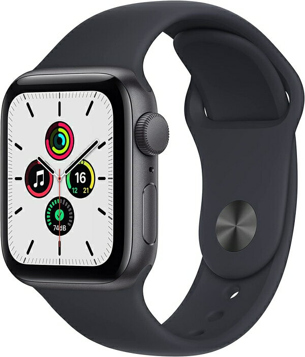 APPLE アップル Apple Watch SE(GPSモデル)- 40mmスペースグレイアルミニウムケースとミッドナイトスポーツバンド - レギュラー