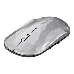 BUFFALO バッファロー 薄型 5ボタン Bluetooth BlueLEDマウス ジオメトリー シルバー(BSMBB530GSV)