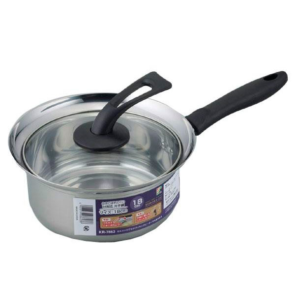 Ih/Gas Compatible - 和平フレイズ コボレーズ IH対応ふきこぼれにくい片手鍋18cm(KR-7863) (1023337)【入数:12】