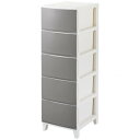 サンカ 収納 チェスト 5段 サンド グレー 色 (幅34×奥行42×高さ107cm) squ+ ROOM'S shade RSD-S345SGY 日本製