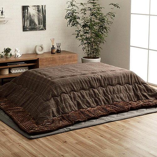 イケヒコ こたつ 掛け布団 バラン 約190×240cm ブラウン 長方形 単品 カジュアル チェック モダン #6840819