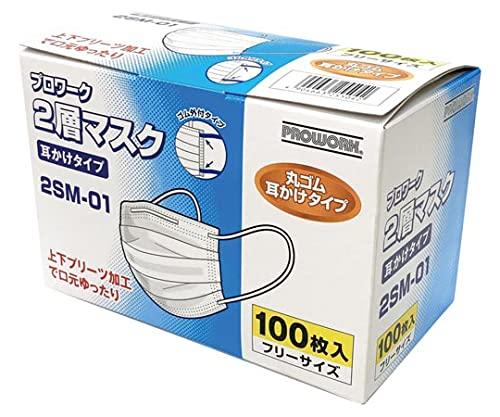 コクヨ 2層マスク　耳掛けタイプ　ホワイト2SM−01（100枚入）【SMS7101】