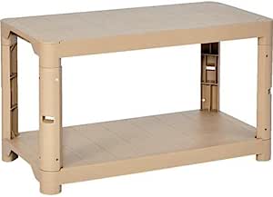 【在庫限即納】TRUSCO トラスコ中山 プラ棚 高さ515-2段タイプ コーナーキャップ4個付 ライトサンド (T..