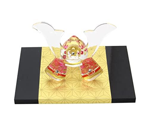 カネ三 勇硝子兜飾り(赤) (MK207)