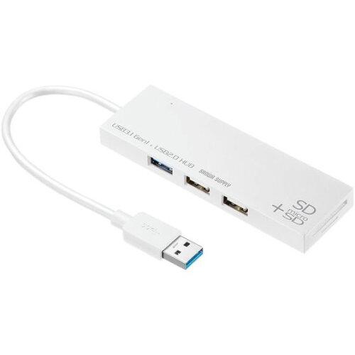 SANWASUPPLY サンワサプライ USB3.1+2.0コンボハブ カードリーダー付き USB-3HC316WN