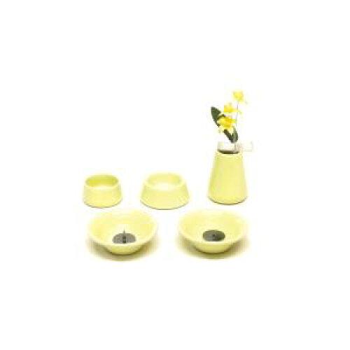 東京ローソク 【ペット供養】ペット仏具8点セット 陶器 イエロー (60021)