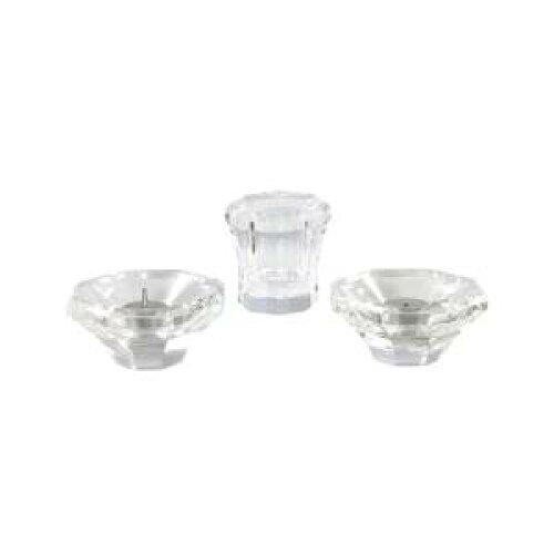 東京ローソク製造 【手元供養】クリスタル仏具3具足セット (60159)