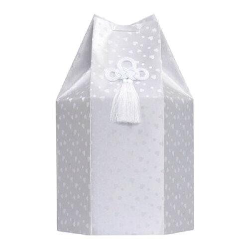 東京ローソク製造 【ペット骨壷・分骨壺】六角袋 ハートホワイト 7寸 (60329)