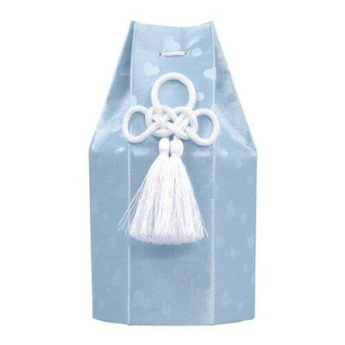 東京ローソク製造 【ペット骨壷・分骨壺】六角袋 ハートブルー 2寸 (60350)