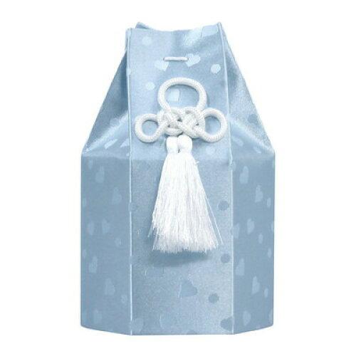 東京ローソク製造 【ペット骨壷・分骨壺】六角袋 ハートブルー 2.5寸 (60352)