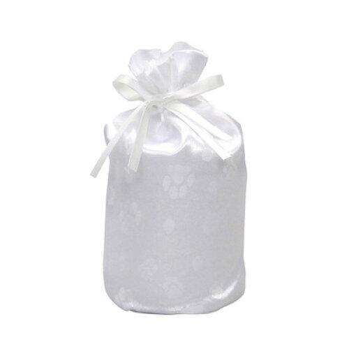 東京ローソク製造 【ペット骨壷・分骨壺】骨壺袋(足跡柄) ホワイト 2.5寸 (60565)