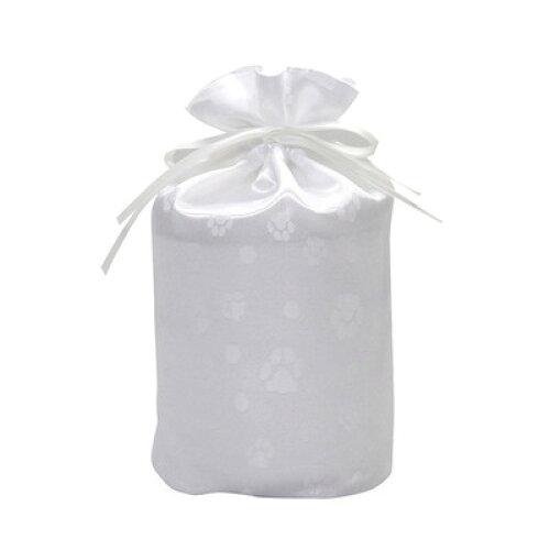 東京ローソク製造 【ペット骨壷・分骨壺】骨壺袋(足跡柄) ホワイト 3寸 (60566)