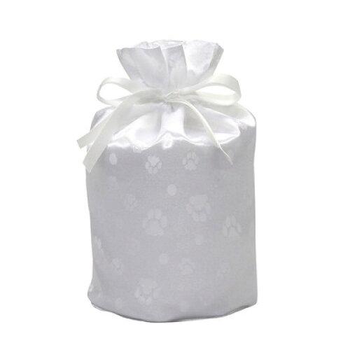 東京ローソク製造 【ペット骨壷・分骨壺】骨壺袋(足跡柄) ホワイト 3.5寸 (60567)