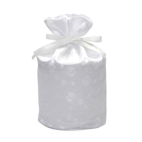 東京ローソク製造 【ペット骨壷・分骨壺】骨壺袋(足跡柄) ホワイト 4寸 (60568)