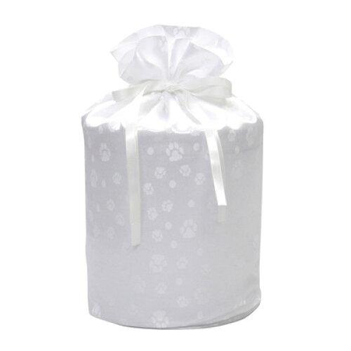 東京ローソク製造 【ペット骨壷・分骨壺】骨壺袋(足跡柄) ホワイト 6寸 (60570)