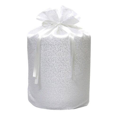 東京ローソク製造 【ペット骨壷・分骨壺】骨壺袋(花びら柄) ホワイト 7寸 (60580)