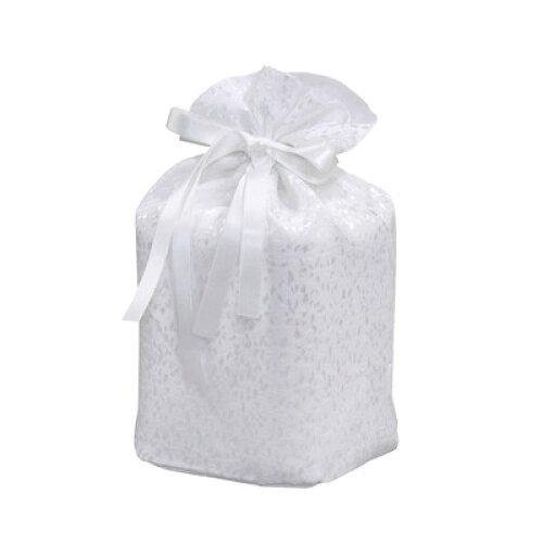 東京ローソク製造 【珪藻土骨壷四角用】骨壺袋 四角(花びら柄) ホワイト 3寸 (60606)