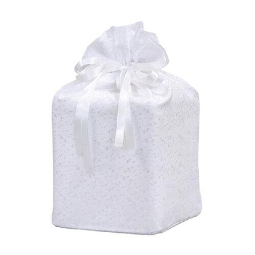 東京ローソク製造 【珪藻土骨壷四角用】骨壺袋 四角(花びら柄) ホワイト 5寸 (60609)