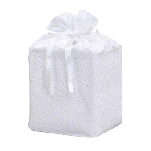 東京ローソク製造 【珪藻土骨壷四角用】骨壺袋 四角(花びら柄) ホワイト 6寸 (60610)