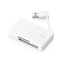 ELECOM エレコム メモリリーダライタ/ケーブル収納タイプ/USB2.0対応/ホワイト(MR-K304WH)