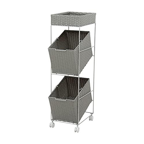 &nbsp;メーカー&nbsp;HAGIHARA 萩原&nbsp;商品カテゴリ&nbsp;収納用品＞ランドリー収納&nbsp;発送目安&nbsp;1日〜2日以内に発送予定（土日祝除）&nbsp;お支払方法&nbsp;銀行振込・クレジットカード&nbsp;送料&nbsp;送料無料&nbsp;特記事項&nbsp;&nbsp;その他&nbsp;(約)幅28×奥行42×高さ103cm ■キャスター付 主材:スチール、張地:ポリエチレン 色柄物や汚れた洗濯物を分けて溜められるランドリーワゴン。バスケットが斜めになっているので衣類を入れやすい構造です。