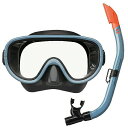 リーフツアラー(REEF TOURER) シュノーケリング シュノーケル マスク スノーケル 大人用 2点セット シリコーン製 ブラックスモークブルー RC0117