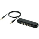 ELECOM エレコム EHP-35AD03BK オーディオ分配アダプタ/3分配/ケーブル付/ブラック(EHP-35AD03BK)(2)
