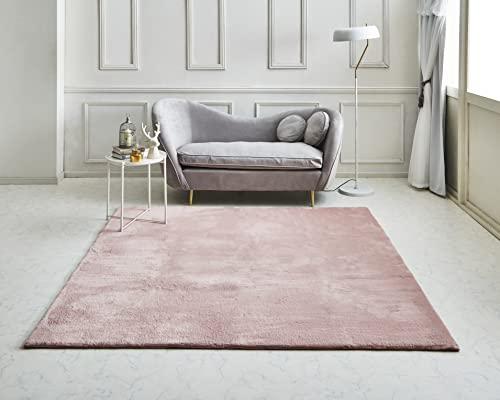 イケヒコ ラグ カーペット マット 長方形 ラピアス ダスティピンク 約200×300cm シンプル 無地 やわら..