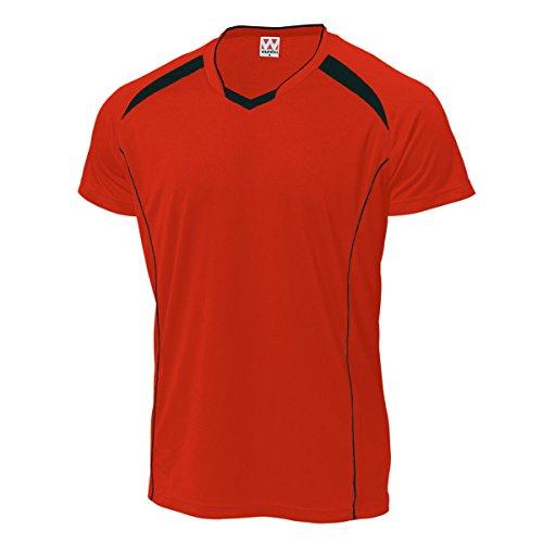 ウンドウ(Wundou) バレーボールシャツ　P－1610J　赤xブラック（92）　サイズ：150