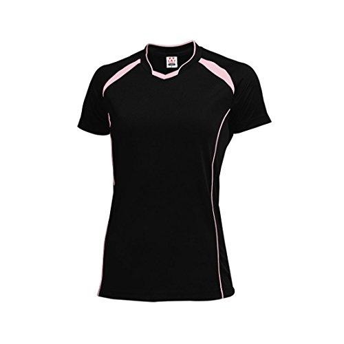 ウンドウ(Wundou) ウィメンズバレーボールシャツ　P－1620J　黒xLピンク（89）　サイズ：140