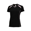ウンドウ(Wundou) ウィメンズバレーボールシャツ　P－1620J　黒xLピンク（89）　サイズ：120