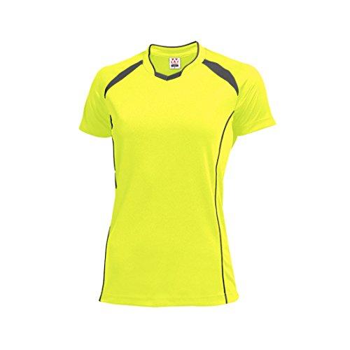 ウンドウ(Wundou) ウィメンズバレーボールシャツ　P－1620J　黄xDグレー（93）　サイズ：110