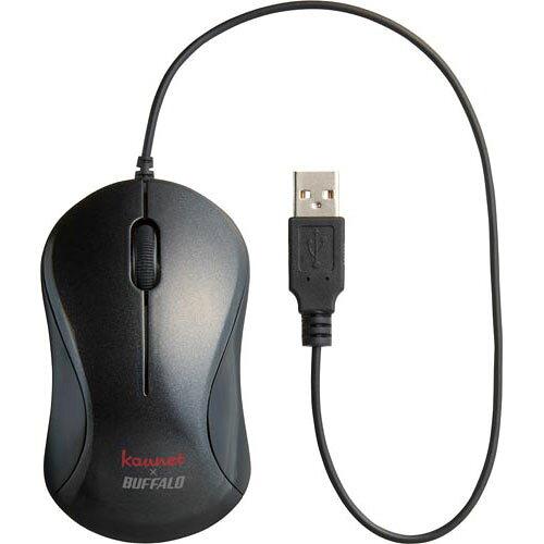 カウネット ノートPCマウス (ケーブルが邪魔にならない) ブラック 4623-3103