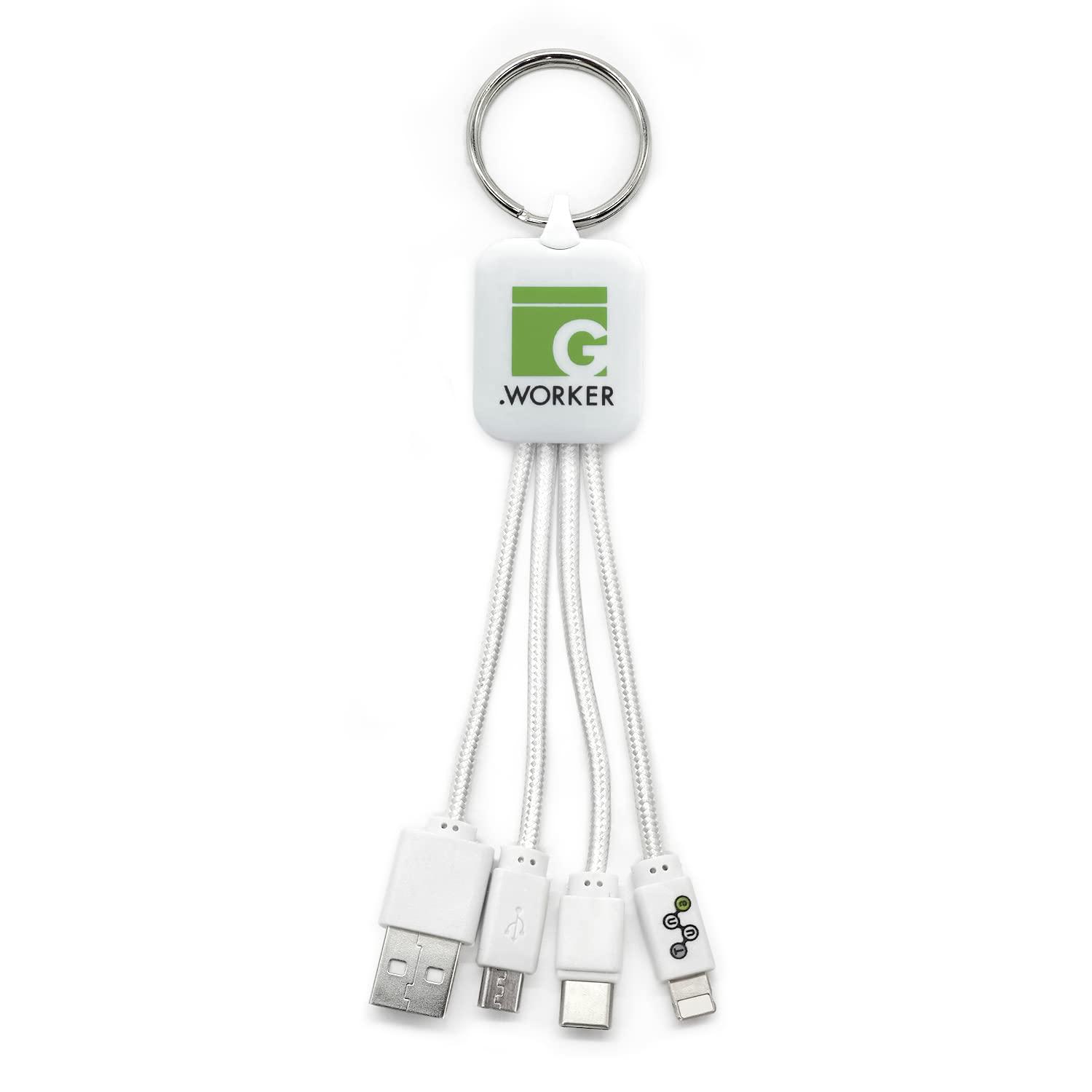 ジー・ワーカー(G.WORKER) G.workerキーホルダー3in1 充電専用ケーブル白(GWC-3KW)