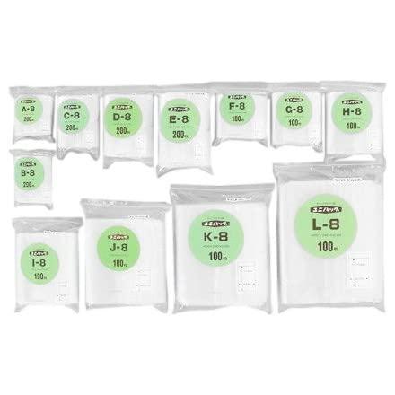 セイニチ ユニパック チャック付 ポリエチレン ヨコ60×タテ85×厚み0.08mm B-8 1パック(100枚)【B-8(100マイ)】