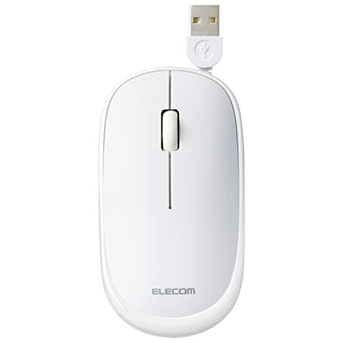ELECOM エレコム マウス/有線/3ボタン/薄型/ケーブル巻取式/ホワイト(M-TM10UBWH)