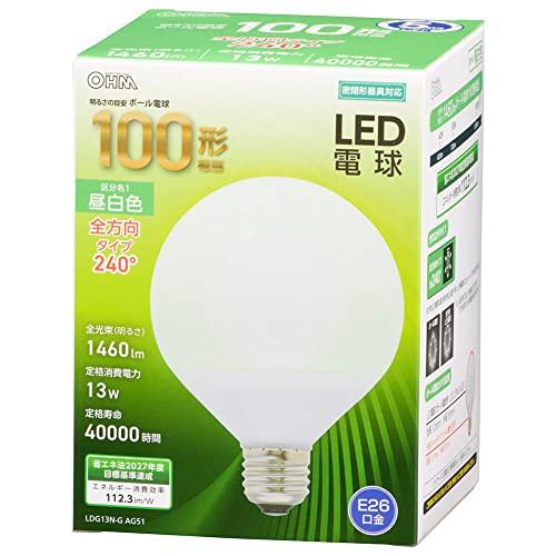 Other - OHM オーム電機 LED電球 ボール球形(100形相当/1460Lm/13W/昼白色/E26/全方向配光240°/密閉形器具対応) LDG13N-G AG51